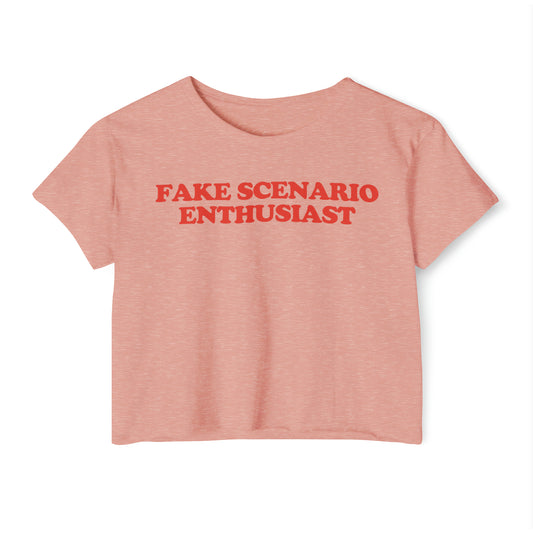 'Fake Scenario Enthusiast' | Y2K Baby Tee
