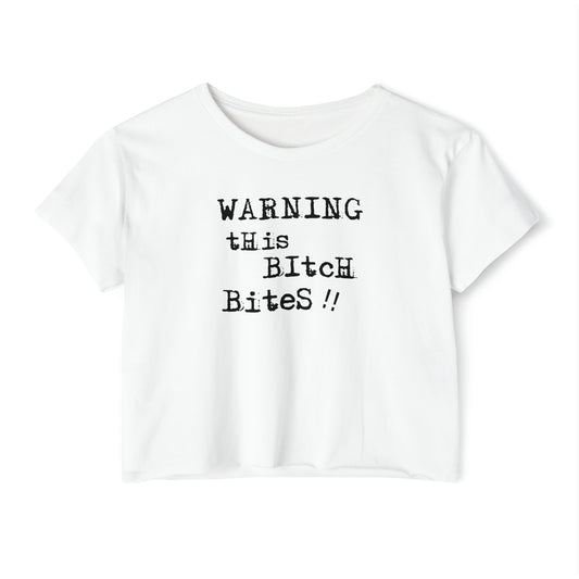 'Warning This Bitch Bites' | Y2K Baby Tee