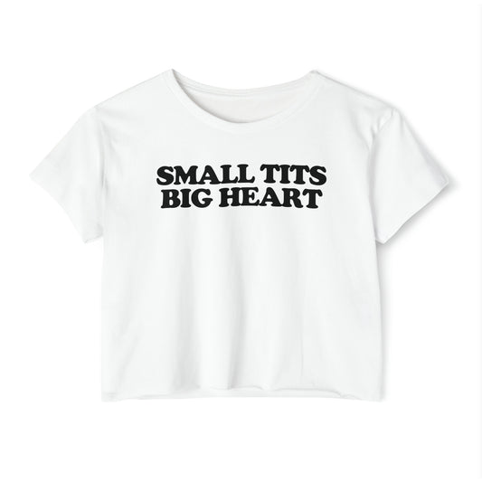 'Small Tits Big Heart' | Y2K Baby Tee